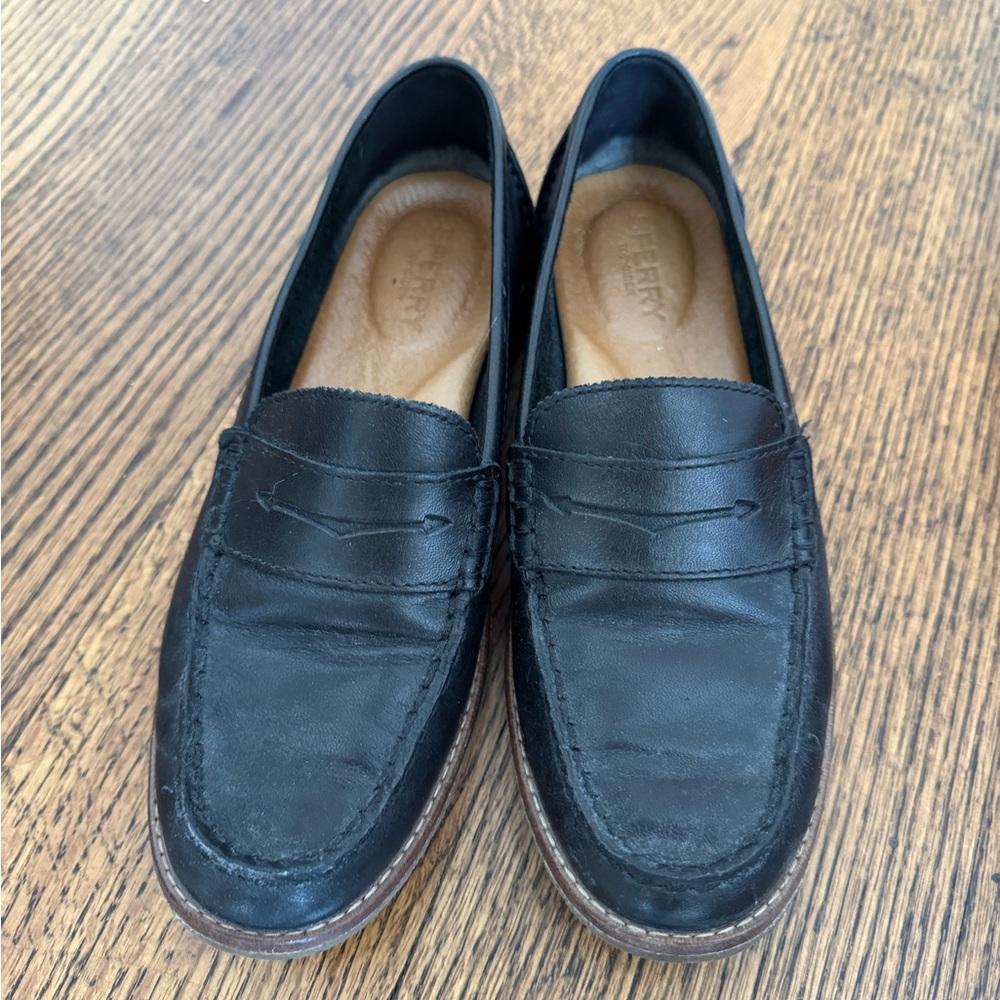 Sperry Black Leather Loafers